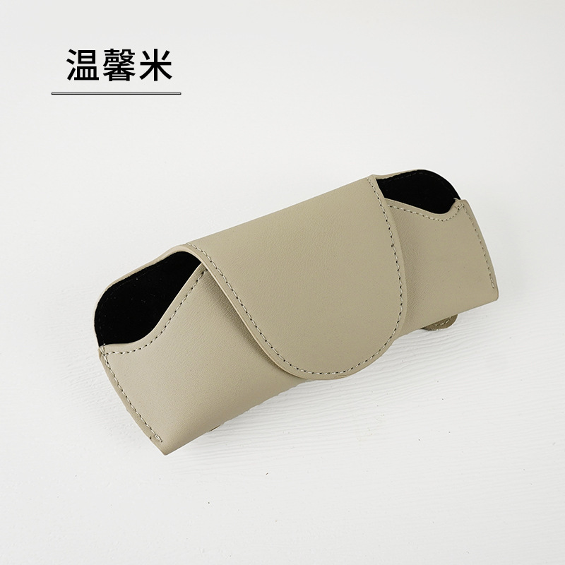 车载眼镜夹汽车遮阳板收纳盒用品皮革款太阳镜眼镜盒卡片票据夹子|undefined