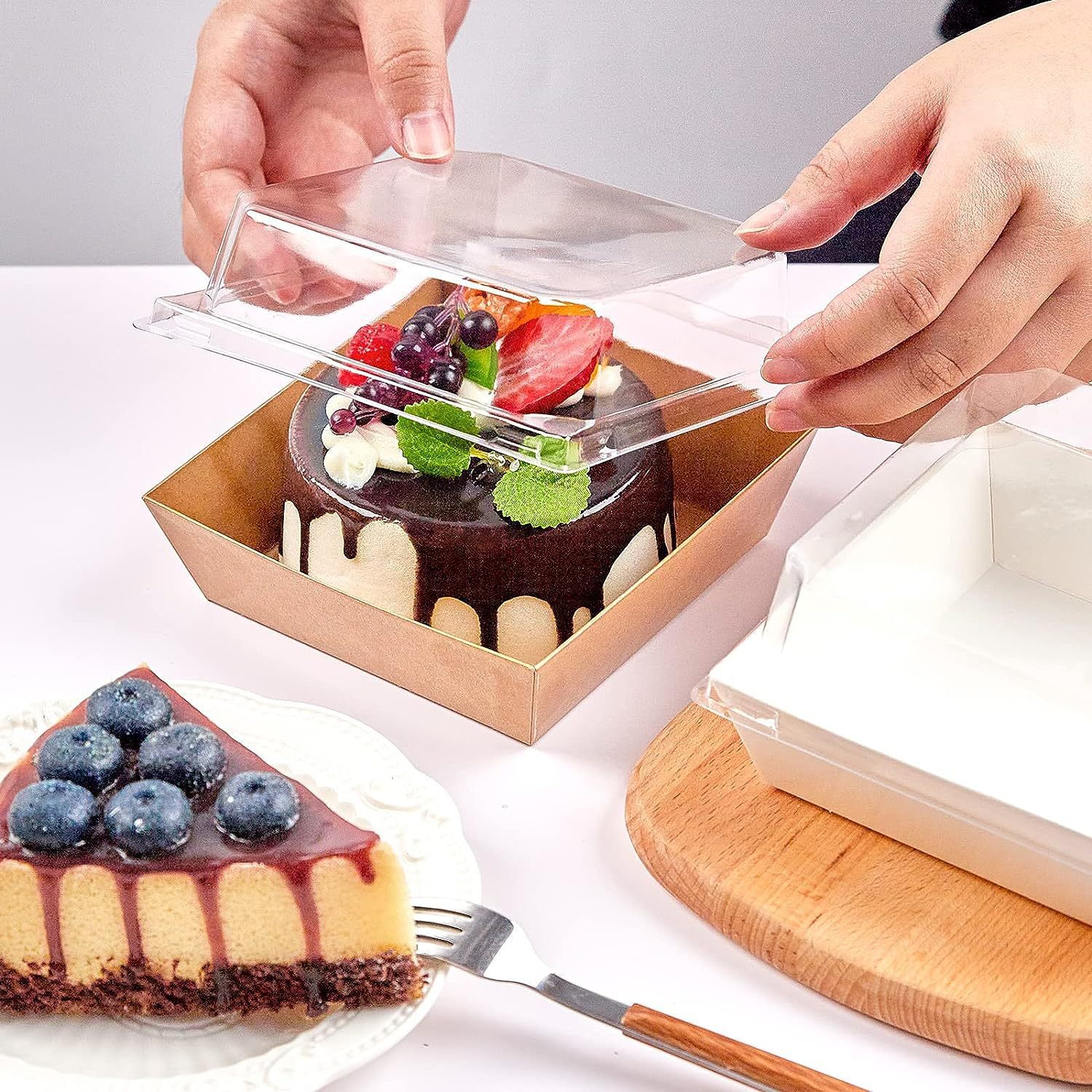 Net Celebrity Cake Roll Packaging Box Square Transparent Tiramisu Baking West Point Sandwich Bread Packaging Box