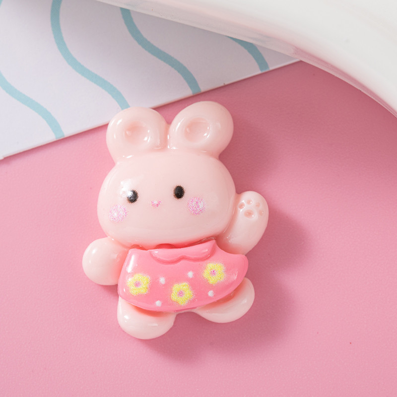 Nuevo dibujos animados niña conejo DIY crema pegamento resina accesorios pelo cuerda accesorios taza parche material hecho a mano