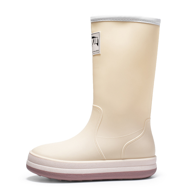 Nueva pareja de moda de alta Botas de lluvia de invierno de algodón acolchado cálido mujeres impermeables zapatos de goma de lluvia Zapatos de agua al aire libre de los hombres image 7
