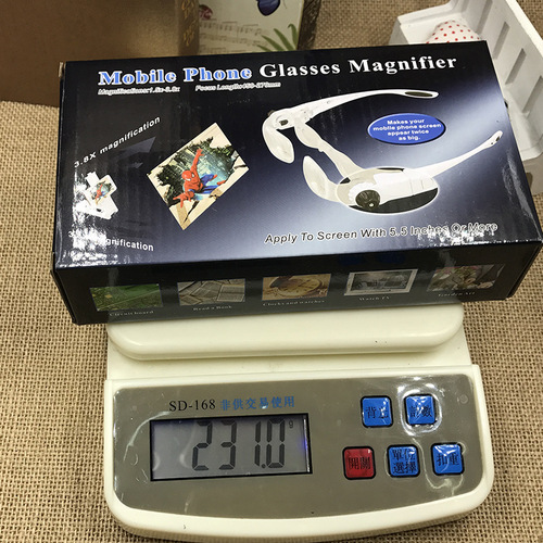 Wearing glasses for reading books and newspapers, mobile phone TV video 3D theater 7102-360/7102-450 magnifying glass