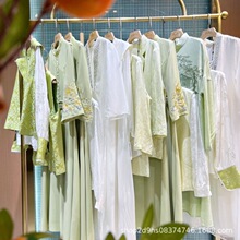新中式国风连衣裙女套装醋酸不易皱凉爽柔软女装批发尾货孤品走份