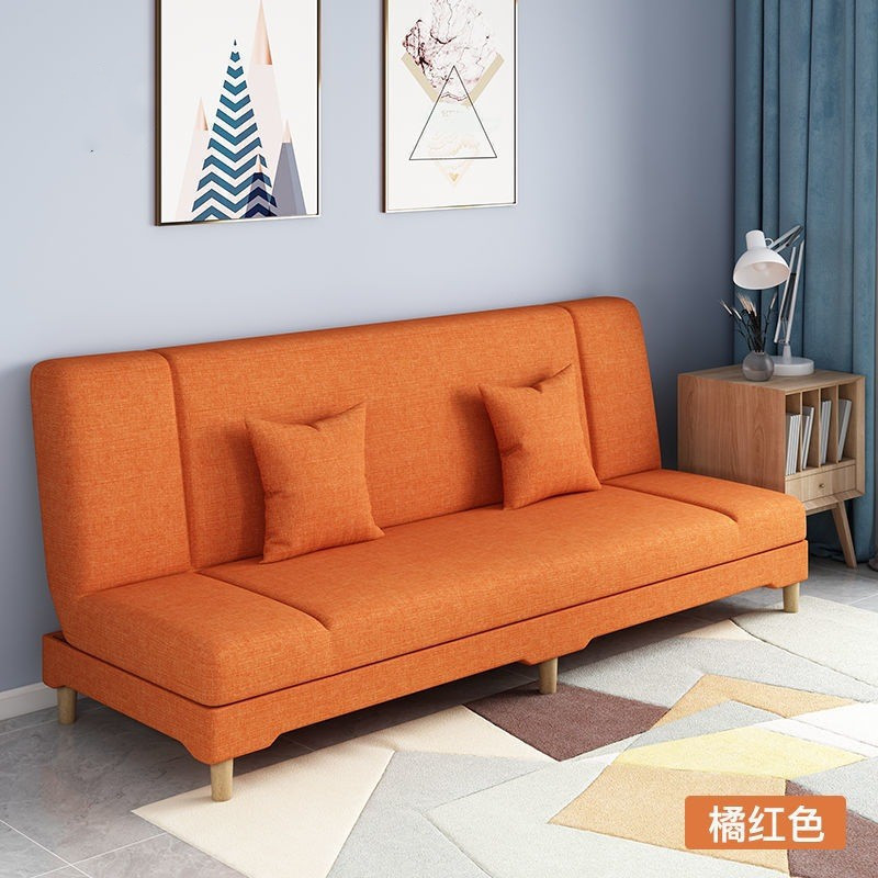 批发折叠沙发床两用可折叠小户型沙发出租房卧室简易布艺沙发代发