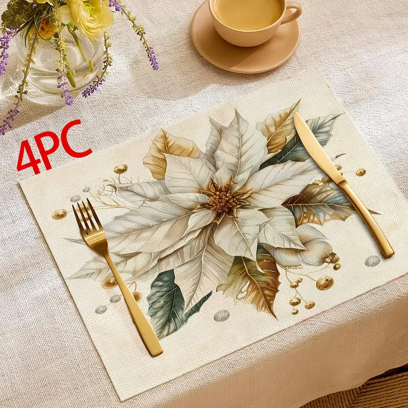 Transfronterizos lino almohadilla de mesa Aliexpress TEMU Amazon almohadilla de mesa cuadrada búfalo rojo almohadilla de Navidad Día de la Independencia