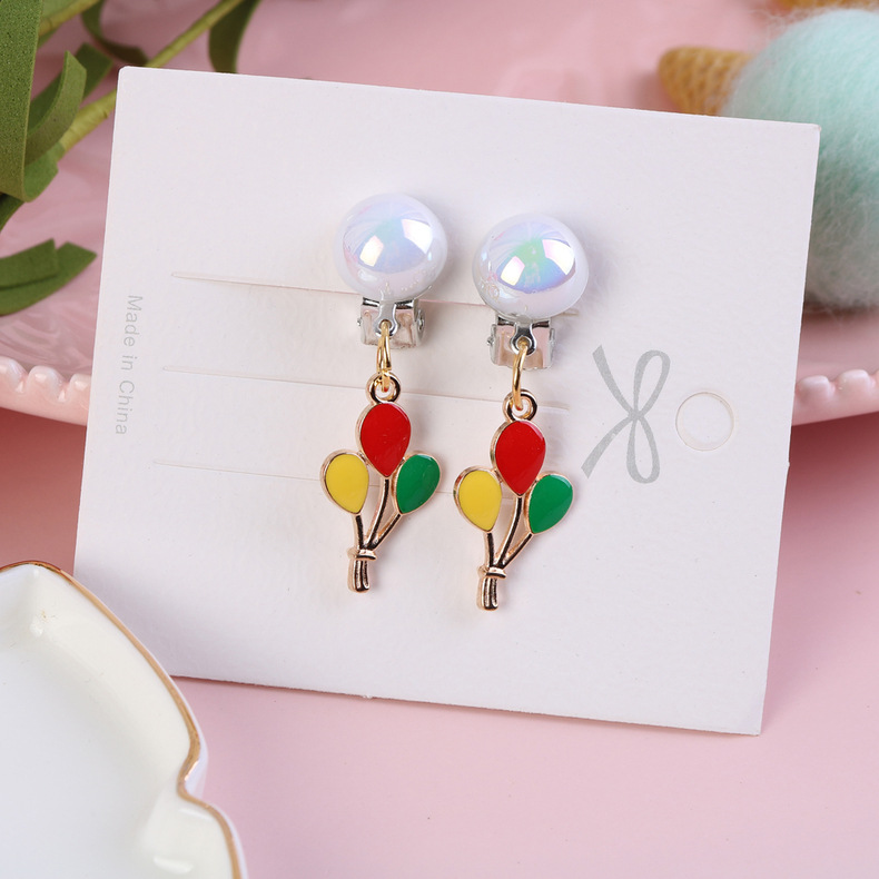 1 Pair Fashion Cartoon Alloy Plating Kid's Drop Earrings Ear Clips display picture 2