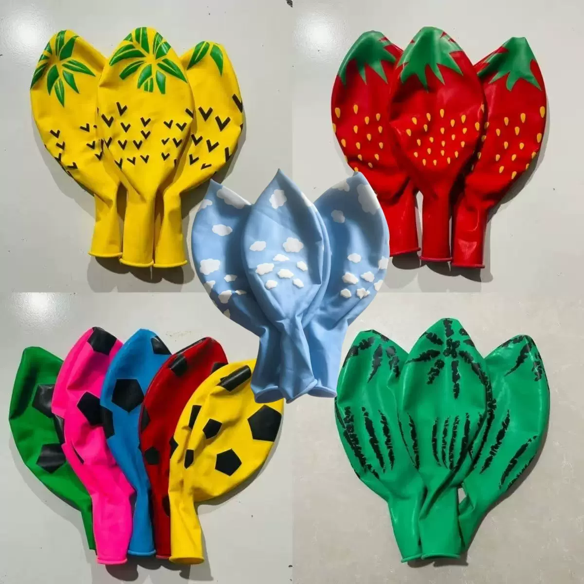 36寸正圆加厚彩色卡通大气球公园地摊广场热卖大号草莓西瓜气球