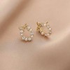 Silver needle, fashionable earrings from pearl, silver 925 sample, Korean style, light luxury style, wholesale