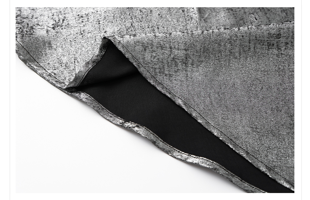Bộ ba món vest đen, váy nửa và quần dài phong cách Tân Trung Hoa cổ điển, cổ V, thêu sequin — Vest đen, Trang phục [Vest+Half Dress], nửa váy, Quần dài chi tiết 10