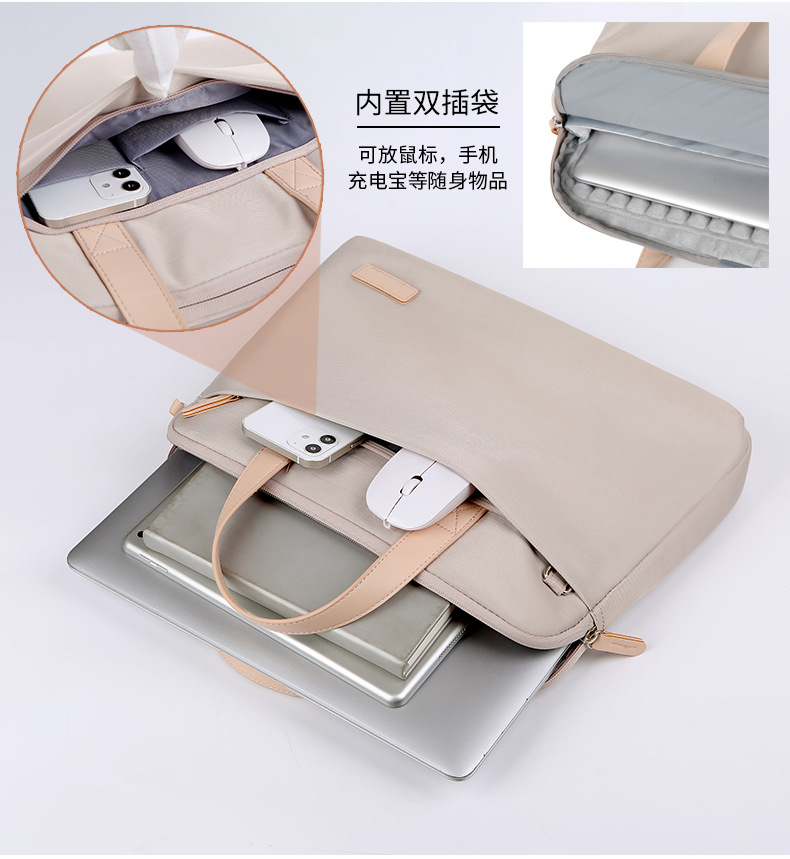 Light and thin macaron full airbag computer bag for girls, simple design, high appearance level handbag, business commuting briefcase undefined