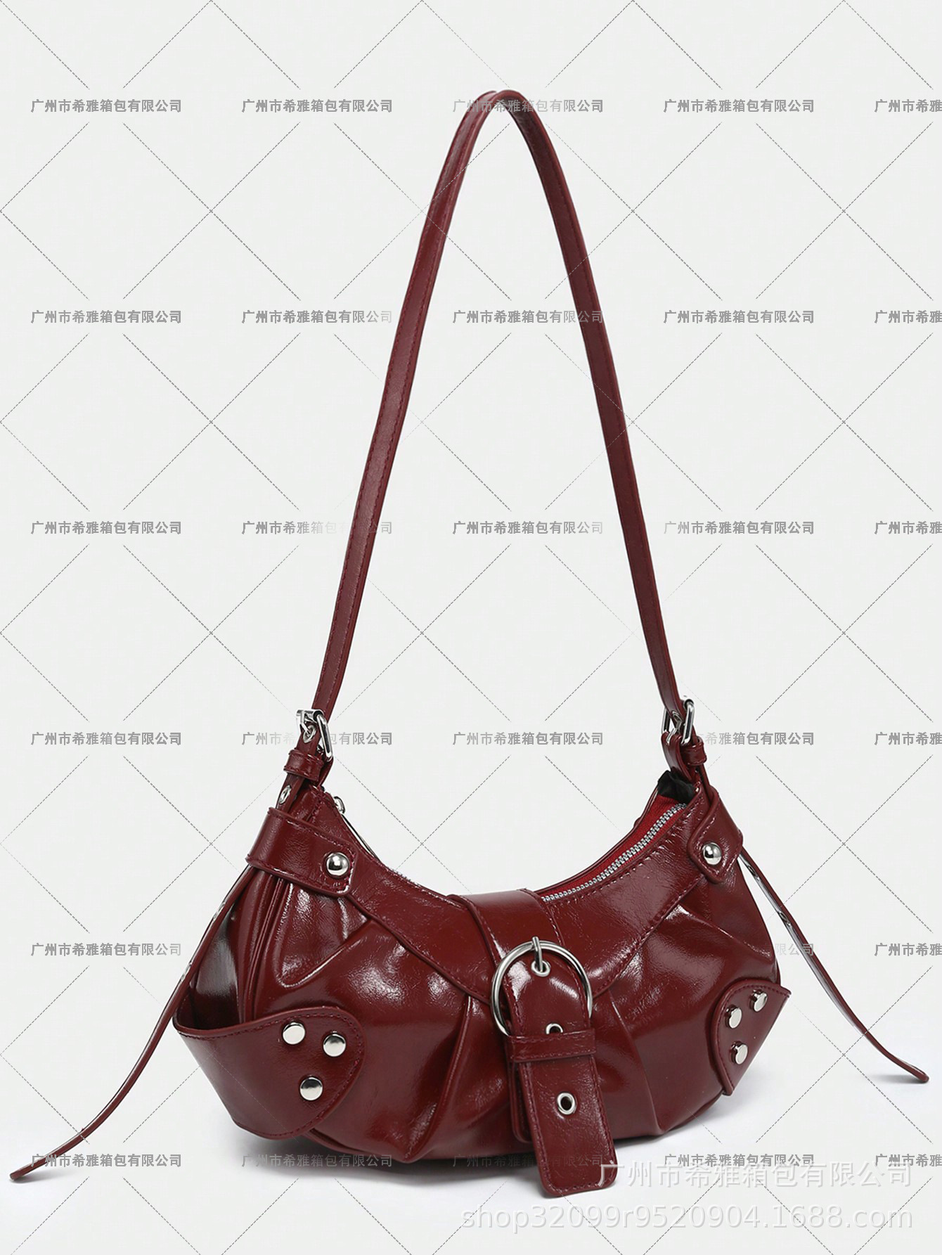 Venta caliente transfronteriza y2g retro caliente chica motocicleta bolsa de cocodrilo patrón Maillard marrón correa de hombro ajustable