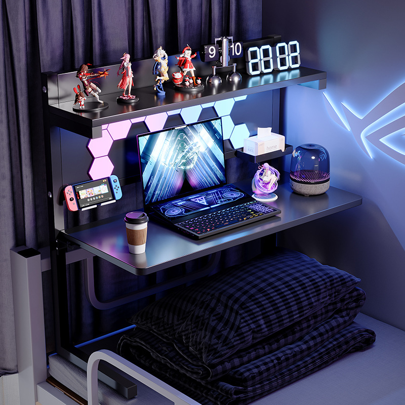 Foldable Computer Desk for Lazy People, Suitable for College Dorms, Bunk Beds, and Suspended Computer Desks for Gaming and Studying
