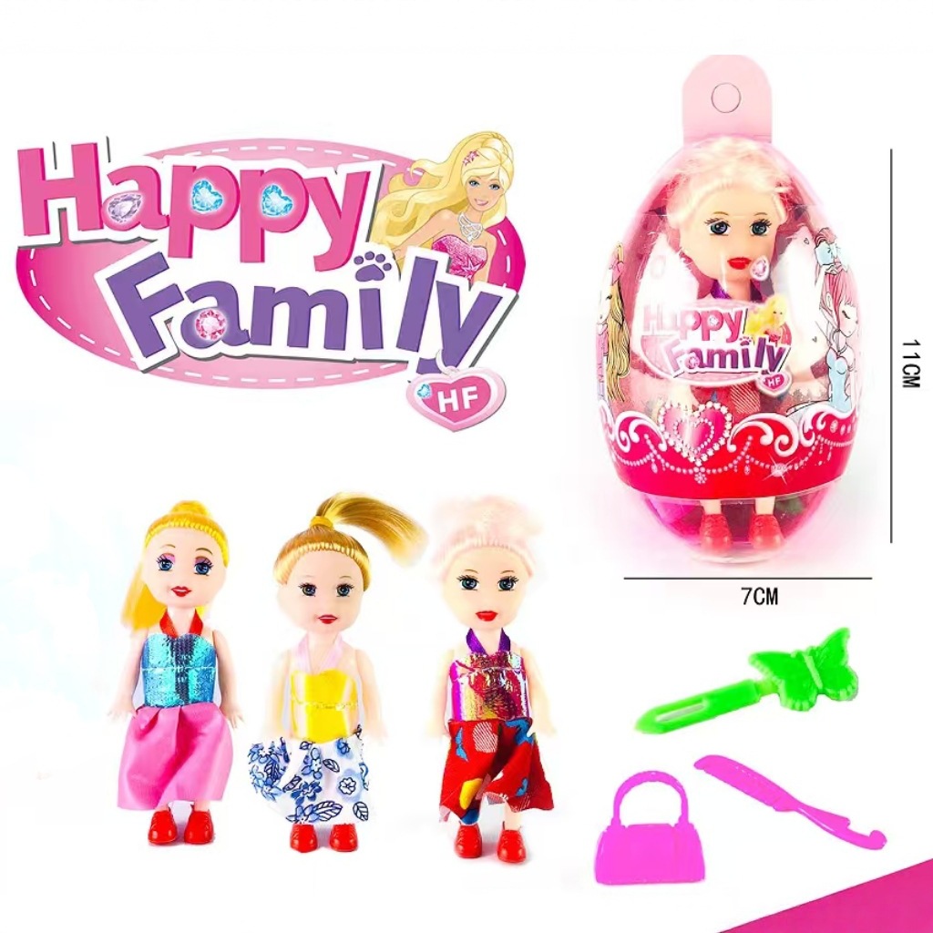 Cross-Border 3.3inch Doll Vinyl Simulation Baby Doll Doll Play House Night Market Street Stall Gift Toy Egg