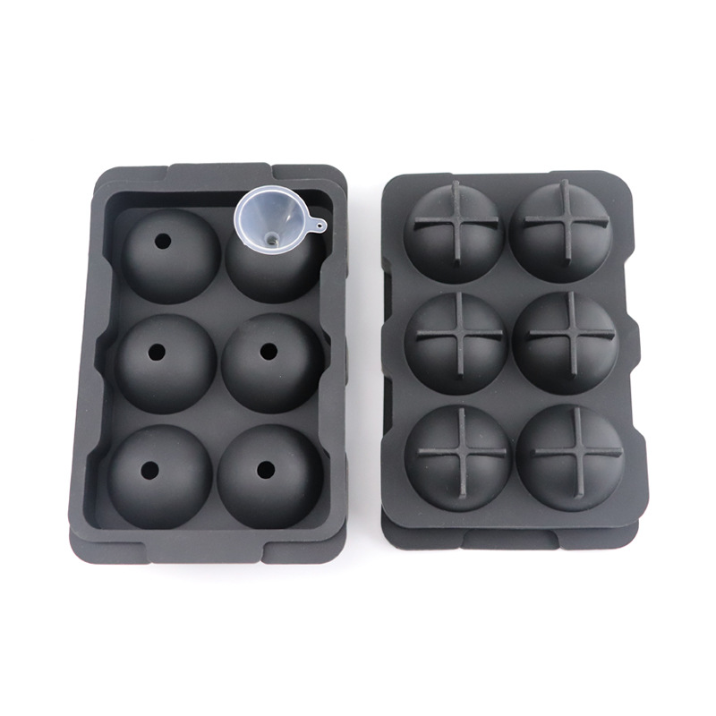 Silicona 6 hoyos Golf bola de hielo molde de hockey sobre hielo molde de cubo de hielo fácil desmoldeo bola redonda molde de hielo