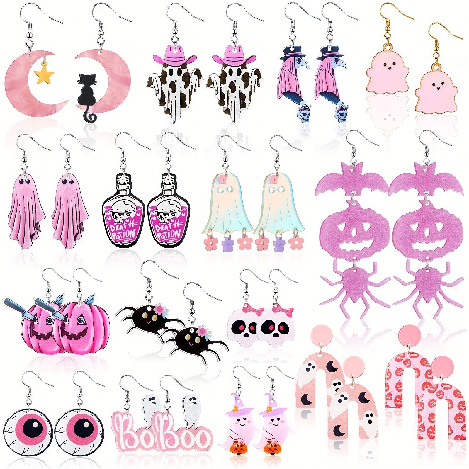 Cat-Themed Earrings for Kittens, Moon and Star Ear Accessories, Fashionable Earrings for Girls, Wholesale Jewelry for Women