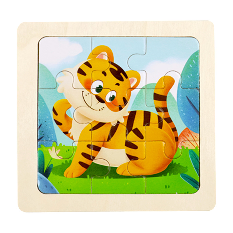 Fábrica directa de niños pequeños 9 piezas de dibujos animados de madera plano rompecabezas puzzle puzzle juguetes de educación temprana para bebés image 32
