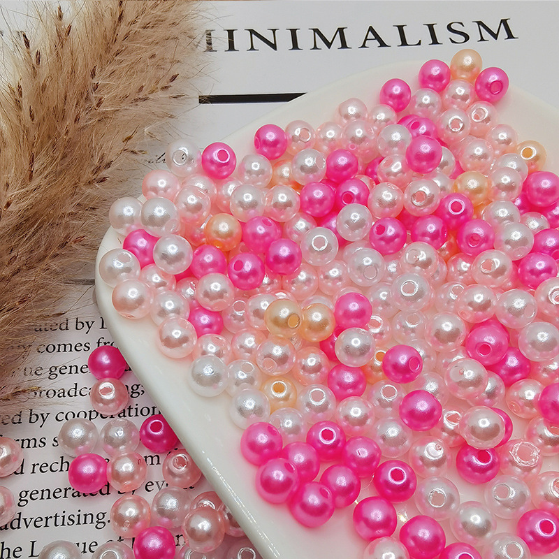 Perlas de color resaltadas perforadas perlas de plástico ABS DIY material de bolsas hechas a mano accesorios accesorios al por mayor image 10