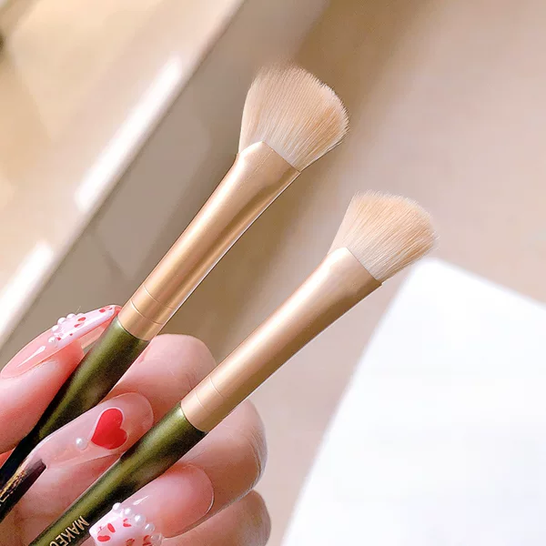 JONBOS sickle nose shadow brush repair brush half fan oblique head flat head makeup brush nose side brush nose beauty tools