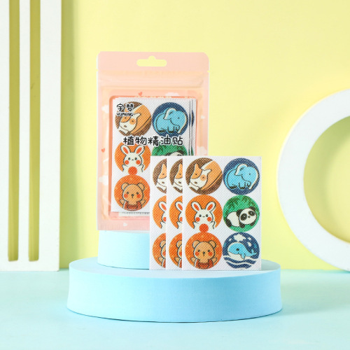 Wholesale Cartoon Plant Essential Oil Patch for Children, Infant Baby Outdoor Protective Patch, 36-Piece Pack