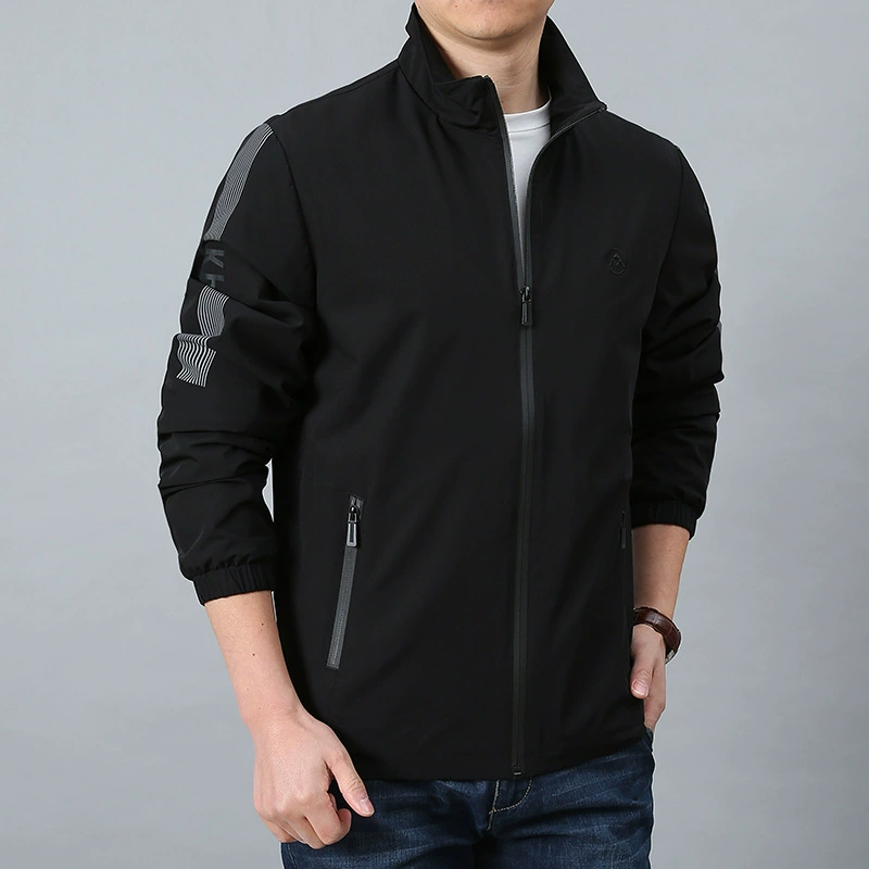 Весна и осень, Новая эластичная куртка, Мужская Повседневная модная уличная четырехсторонняя эластичная куртка с воротником-стойкой, куртка мужская 5719
