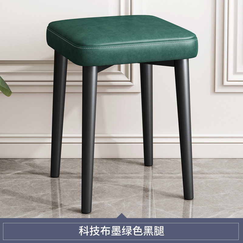 Silla de comedor de lujo ligera nórdica, taburete cuadrado de paquete suave apilable para el hogar, silla de mesa moderna simple, taburete de maquillaje para uñas