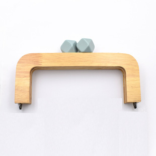 20*8cm wooden hand-held bag accessories hand-held wooden handbag mouth gold handle handle accessories wholesale