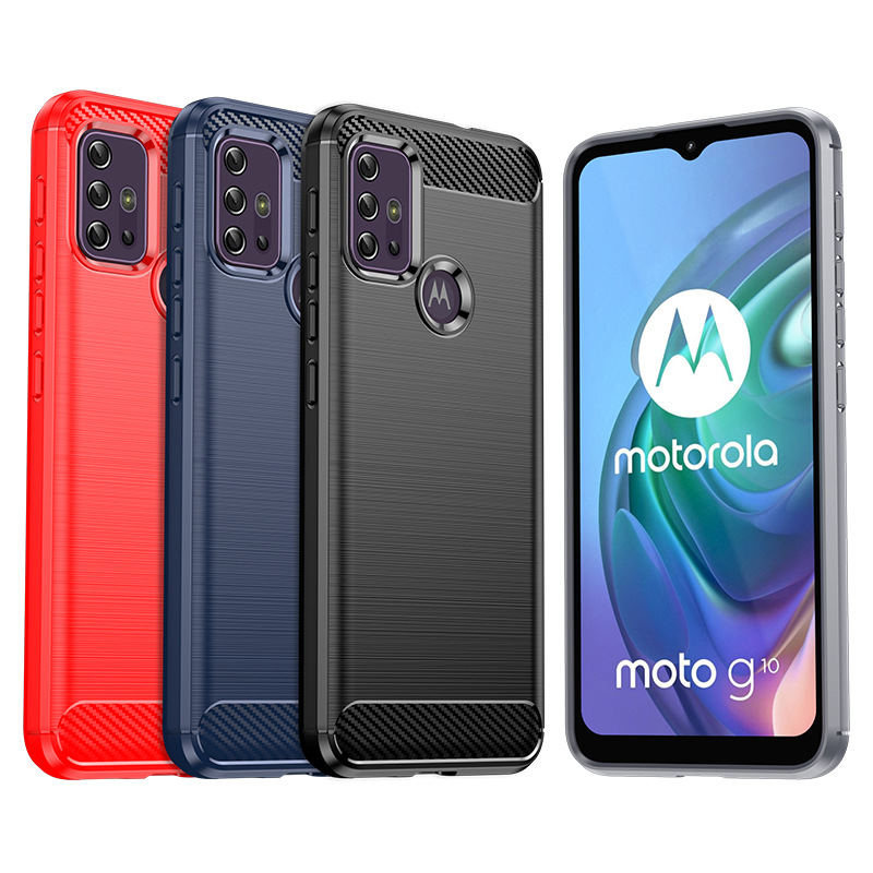 Suitable for Moto G10/G10Prower mobile phone shell Motorola G100 protective cover carbon fiber brushed soft shell