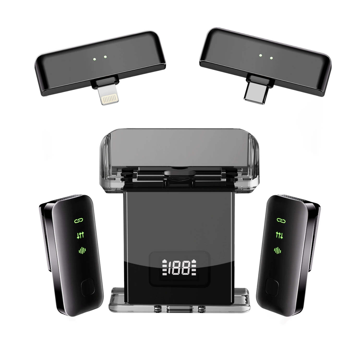 Трансграничный 2-в-1 беспроводной воротник микрофон наружный мобильный телефон в прямом эфире с грузом специальный шумоподавление портативный микрофон