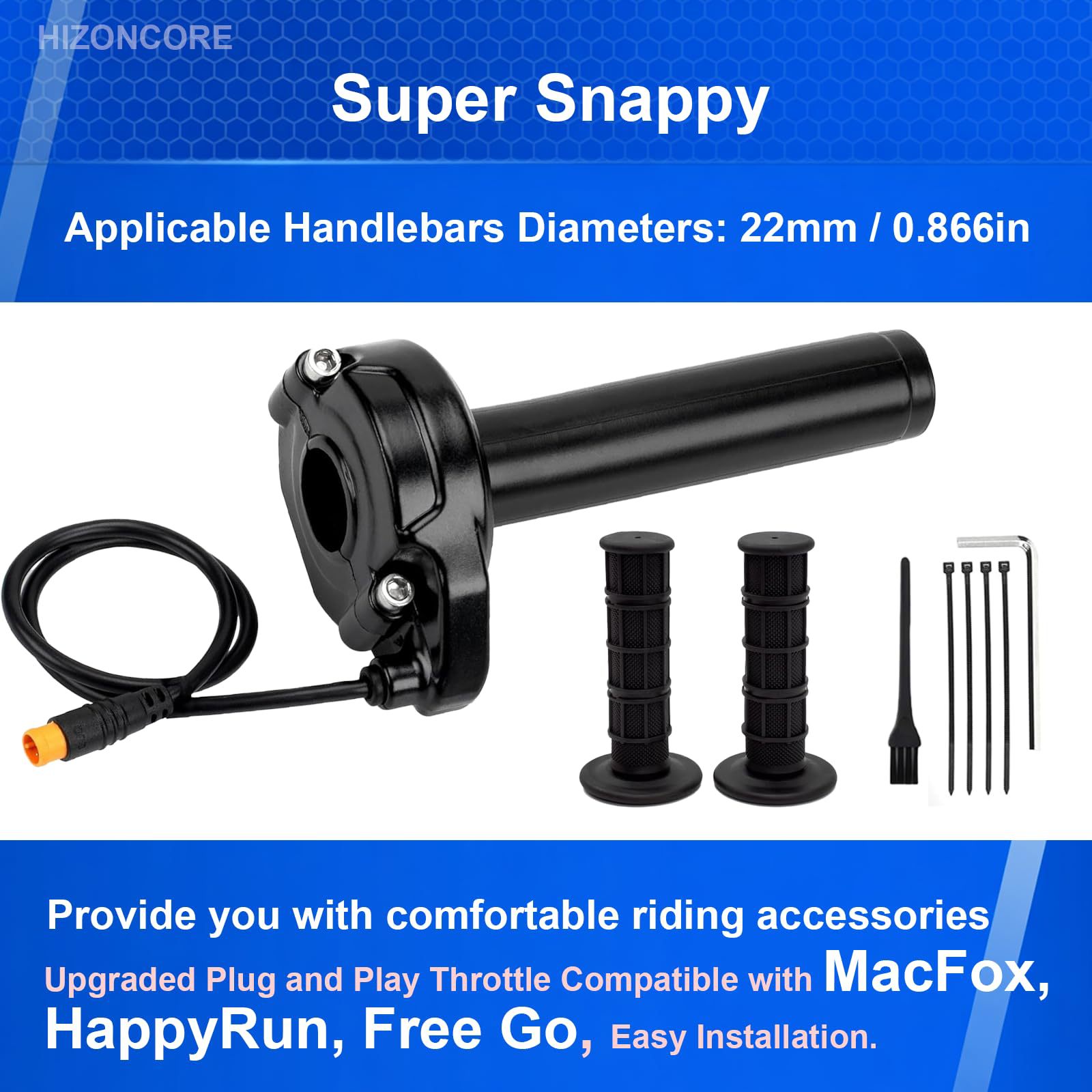 Electric Bicycle Full Rotation Throttle Suitable for Macfox, 3-Pin Surron Style Throttle Grip Kit