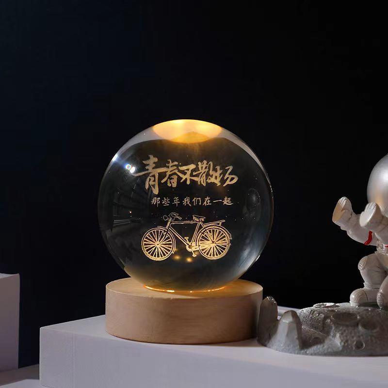 Cielo estrellado luminoso bola de cristal decoración Sol Galaxy Regalo de Cumpleaños luz de la noche regalo del Día de San Valentín de Navidad