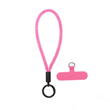 亚马逊热销闪粉钻手腕绳网红彩色手腕绳贴片夹片手绳短绳登山扣