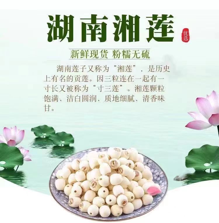 Dried Lotus Seeds Lian Zi 500g Hand Peeled Core Removed Hunan Herb quality and texture