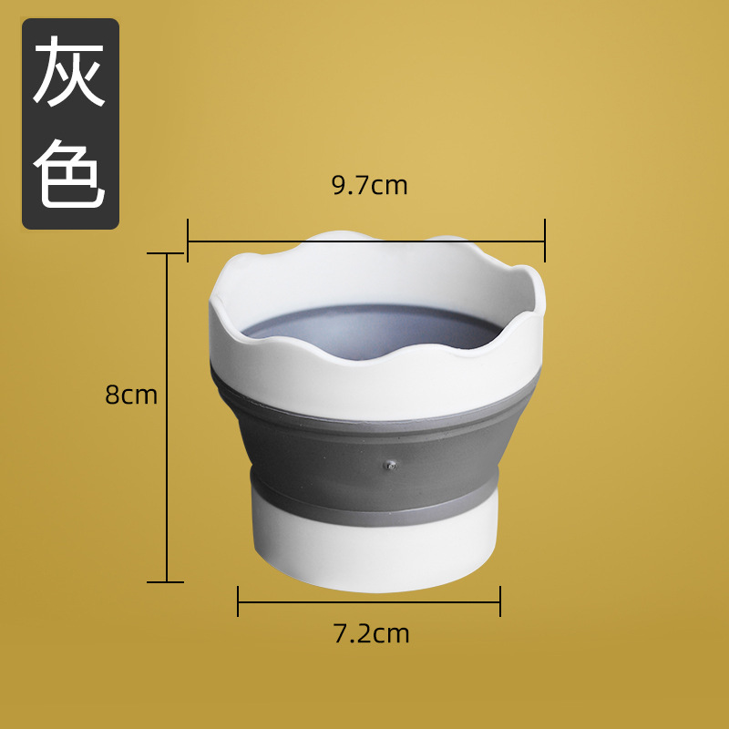Cubo plegable multifuncional de silicona al por mayor puede insertar pluma Cubo de lavado acuarela gouache cepillo portátil titular de la pluma para estudiantes de arte