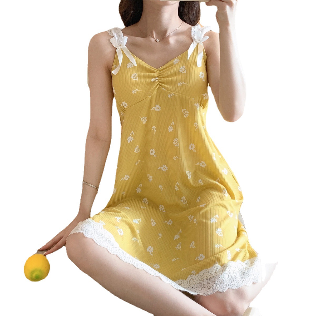 Comercio exterior del sudeste asiático pijamas verano de las mujeres lindo estudiante dulce Correa delgada princesa estilo sexy camisón desgaste