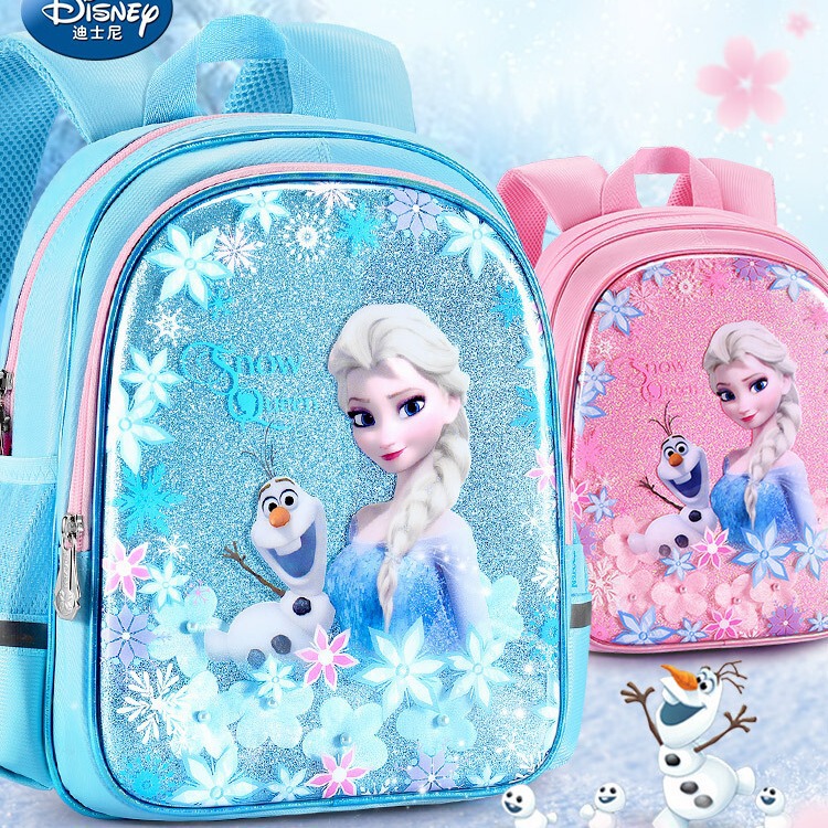Disney Schoolbag Kidsren's Kindergarten Girl Frozen Elsa Princess 5 Years Old 4 Large and Middle Class Kindergarten Small Class Girls