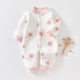 Baby Warm Quilted Infant Jumpsuit Autumn and Winter Baby Long-Sleeved Bottoming Boneless Pure Cotton Crawler Suit Male Category a