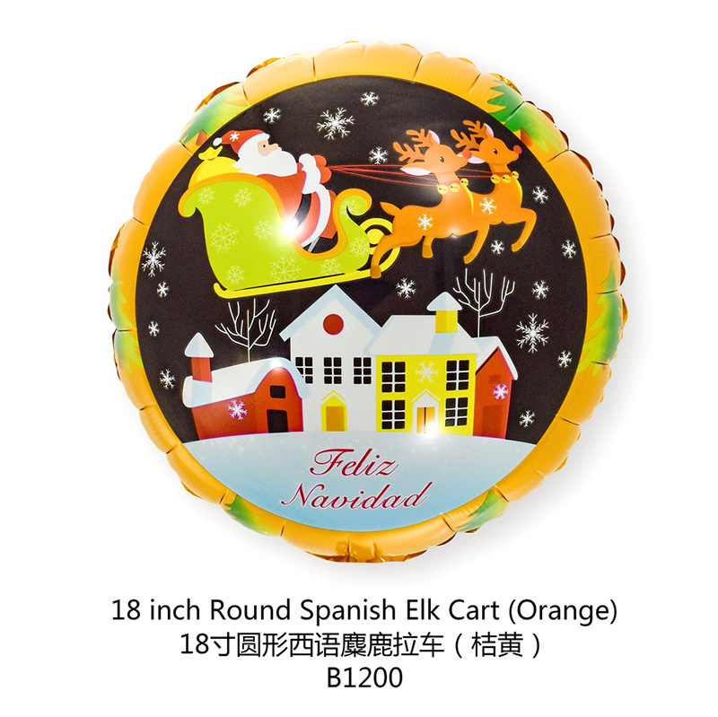 Navidad decoración de dibujos animados globo de aluminio centro comercial tienda fiesta decoración suministros Santa Claus globo