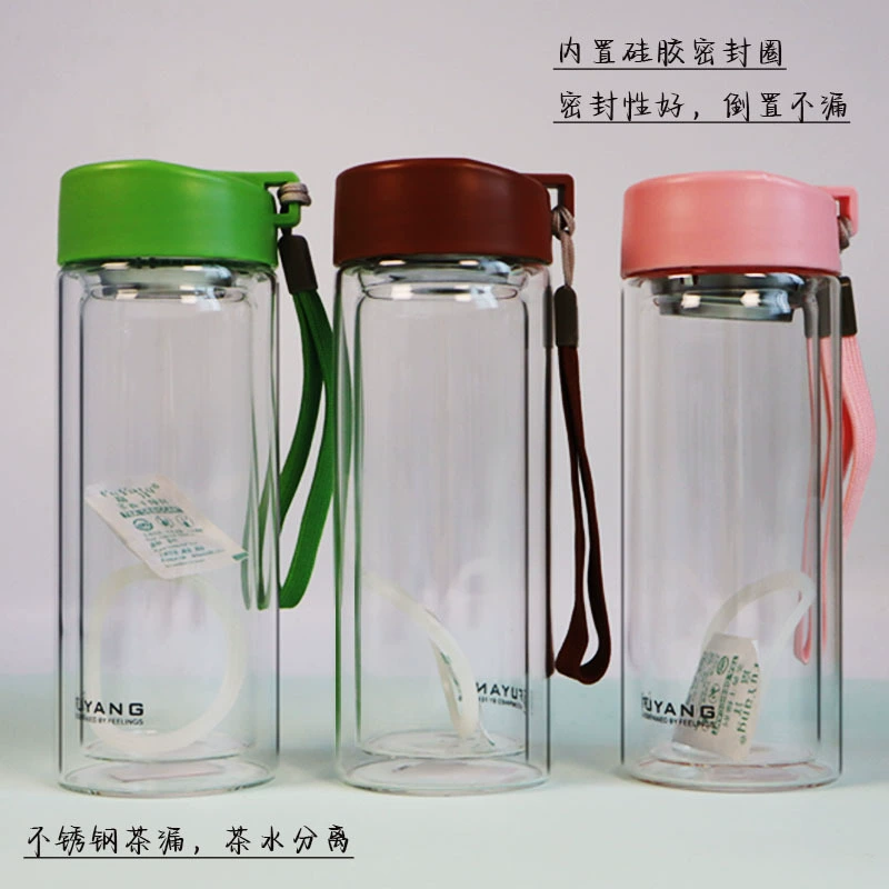 Двойные стеклянные чашки для женщин с высоким значением и высокой стойкостью к высоким температурам офисная чашка для воды 2024 новый женский чай для разделения воды чашка