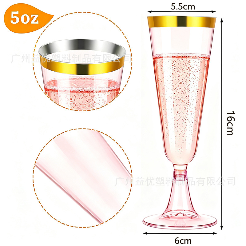 Copa de Champaña Desechable de Plástico Transparente Desmontable para Fiestas image 14