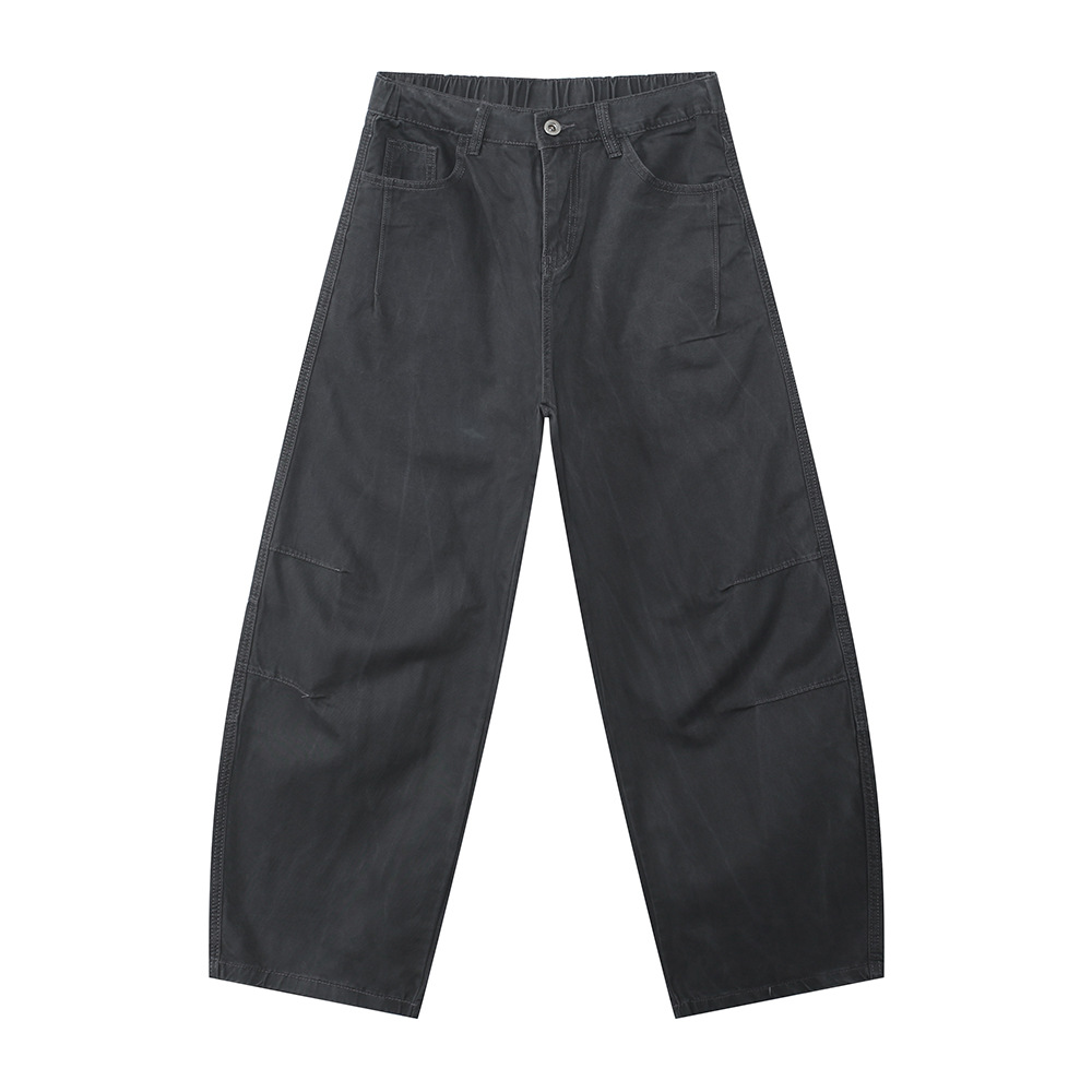 MTLCLOTHES para hombre | American High Street lavado diseño plisado holgado todo-fósforo machete jeans casual