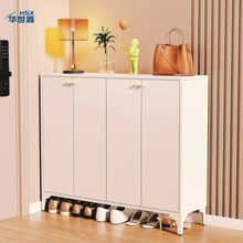 鞋柜家用门口钢制鞋架现代简约入户玄关柜带门锁大容量门口一体柜