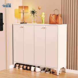 鞋柜家用门口钢制鞋架现代简约入户玄关柜带门锁大容量门口一体柜