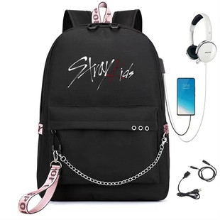 New StrayKids Lifting Surrounding Same Style Chain Shoulder Bag USB Rechargeable Leisure Bag Travel Backpack Wholesale