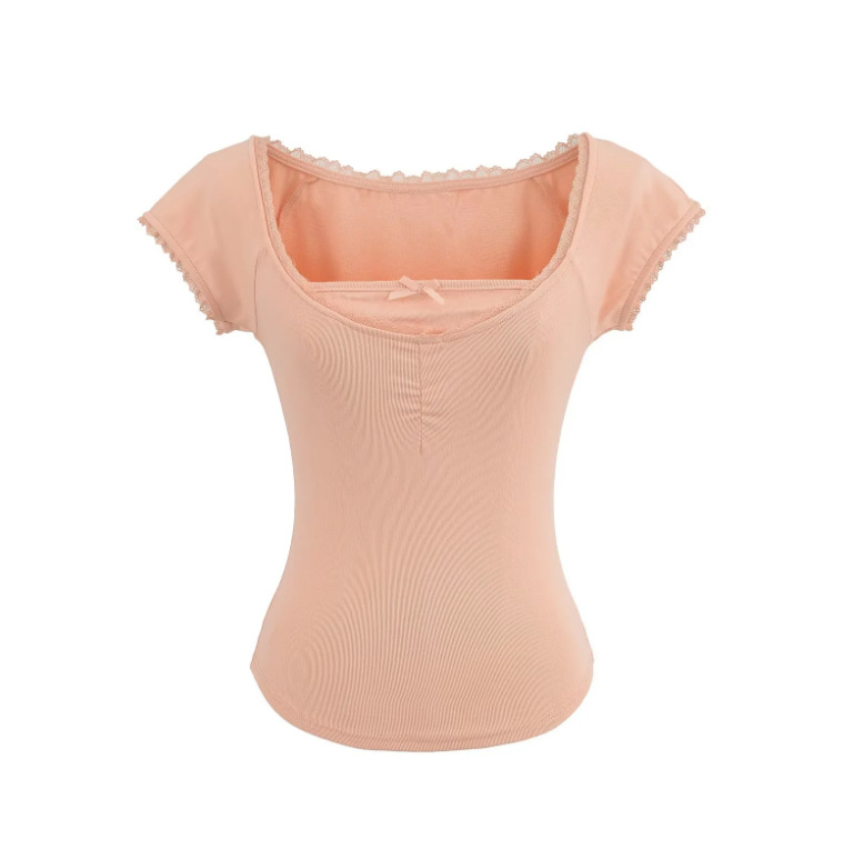 Summer solid color lace set with bow