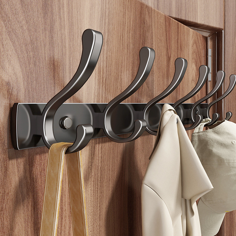Over-The-Door Hook, No-Drill Wall-Mounted, Strong Load-Bearing Entryway Coat and Hat Hook, Clothes Hook, Clothes Rack