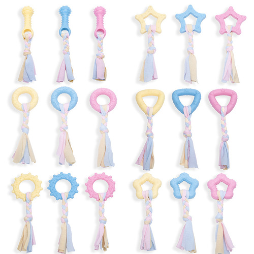 Cross-border best-selling dog toys, Teddy Bear and Bichon Frise Dog Toys, Bite-Resistant, Durable, Chewable Cotton Rope Knot Pet Supplies