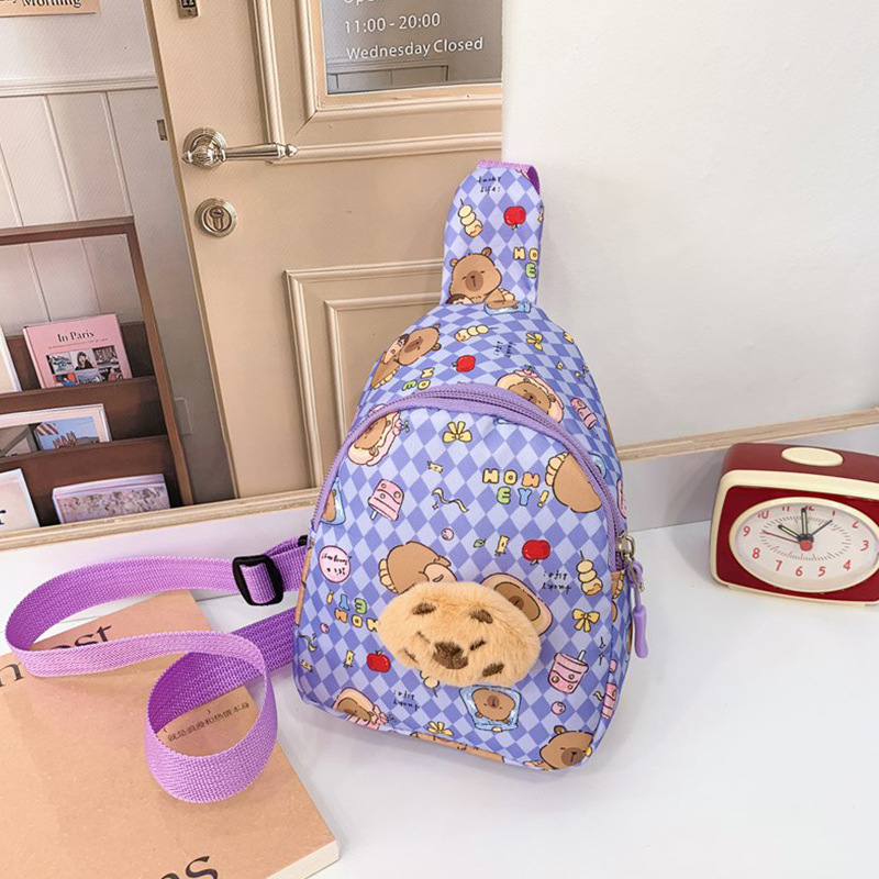 Bolso de niños encantador, bolso de mochila infantil de dibujos animados, bolso de cambio para bebés extranjeros, bolso de pecho de niña al aire libre