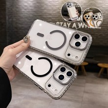 适用iphone17pro点彩高透磁吸手机壳苹果16Pro防滑边框全包保护套