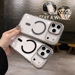 适用iphone17pro点彩高透磁吸手机壳苹果16Pro防滑边框全包保护套