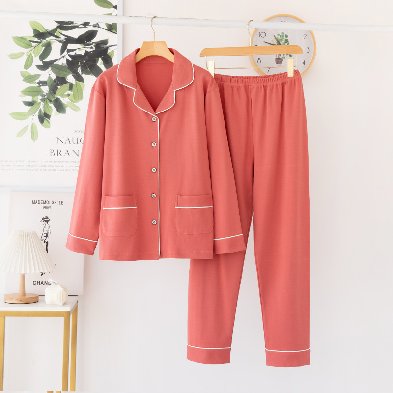 Pijamas pantalones sueltos de algodón de manga larga de verano para mujer ropa para el hogar traje de chaqueta delgada de verano para mujer RR