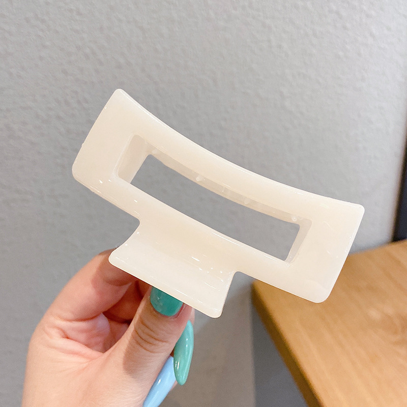 Accesorios para el cabello de pinza de tiburón de acrílico grande de Corea, clip de agarre para el cabello de disco simple, tocado de horquilla de cabeza femenina al por mayor